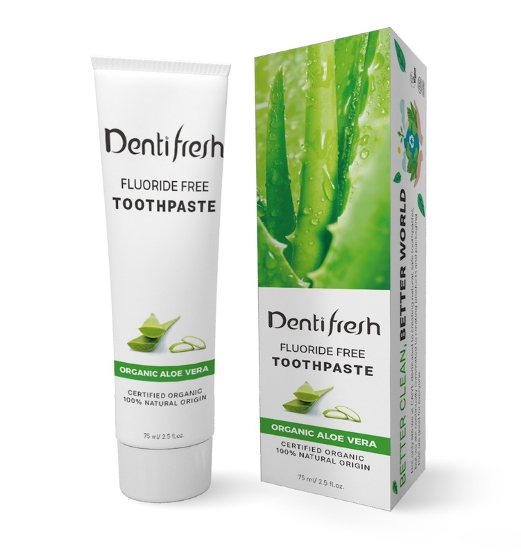 มาใหม่ Dentifresh ได้รับการรับรองอินทรีย์ว่านหางจระเข้ดูแลฟันเบกกิ้งโซดาฟันไวท์เทนนิ่งสารสกัดจากพืชธรรมชาติทูธปา