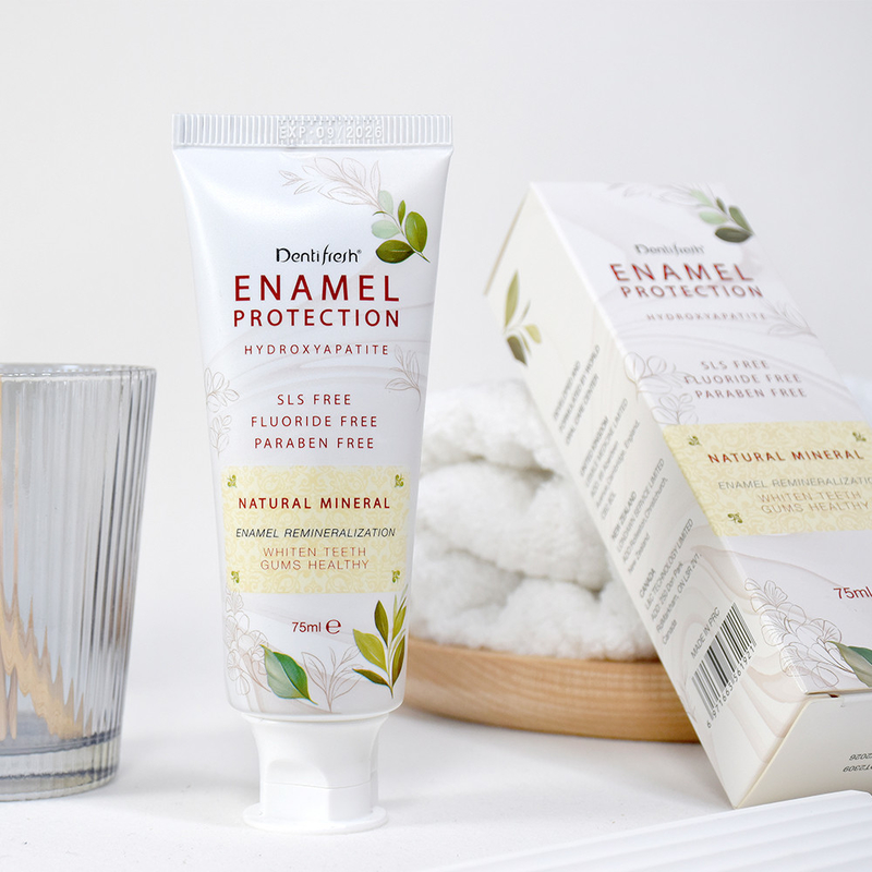 HAP ENAMEL การป้องกัน sLS ฟรี paraben ฟรีธาตุธรรมชาติ hydroxyapatite หมากรุก