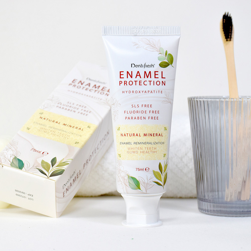 HAP ENAMEL การป้องกัน sLS ฟรี paraben ฟรีธาตุธรรมชาติ hydroxyapatite หมากรุก
