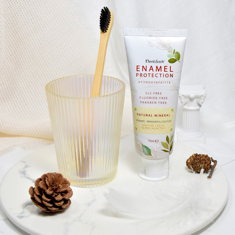 HAP ENAMEL การป้องกัน sLS ฟรี paraben ฟรีธาตุธรรมชาติ hydroxyapatite หมากรุก