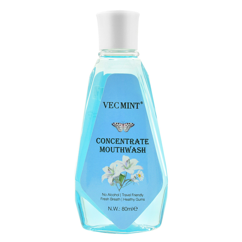 VECMINT อัลโคฮอล์ฟรี 80 มิลลิลาร์ รสดอกไม้ ยาต้านแบคทีเรีย สะสมล้างปาก ล้างปาก ล้างฟัน
