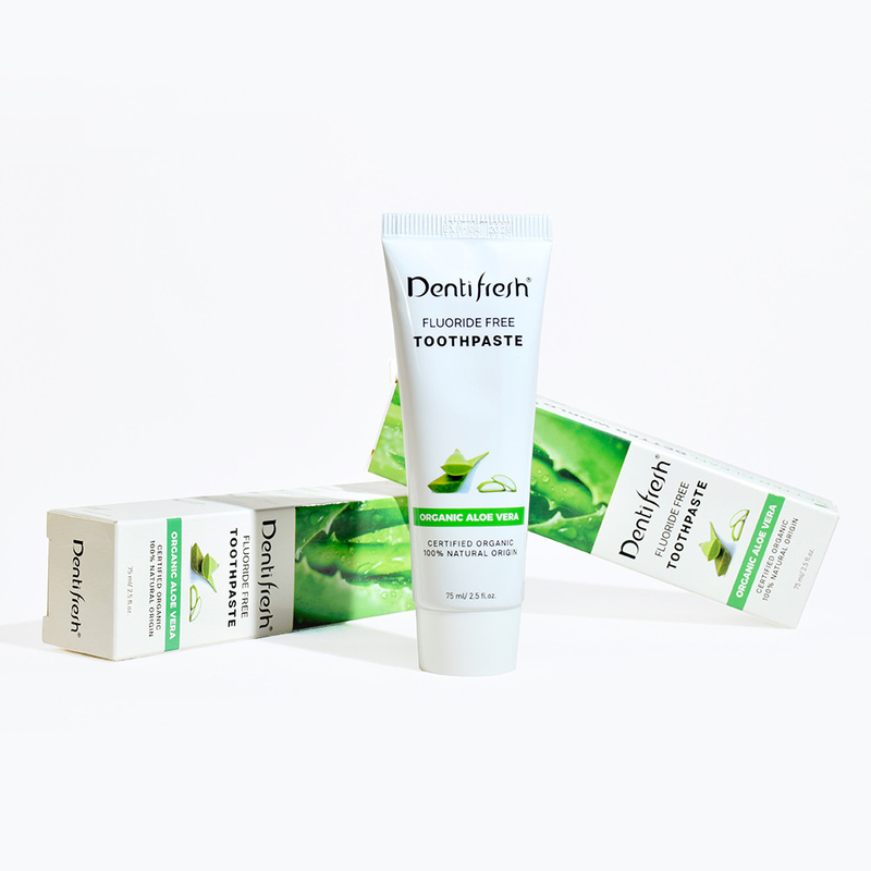 DENTIFRESH แพสต์ฟัน Aloe Vera ที่ได้รับการรับรองจากธรรมชาติ 75 ml สําหรับเด็กผู้ใหญ่
