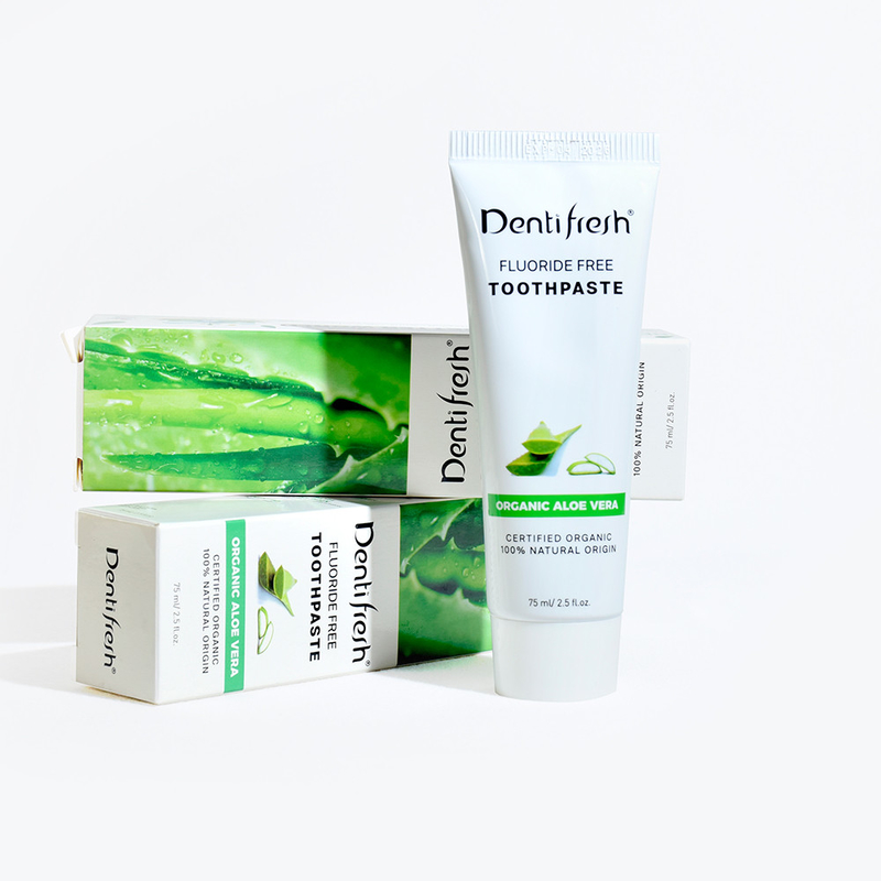 DENTIFRESH แพสต์ฟัน Aloe Vera ที่ได้รับการรับรองจากธรรมชาติ 75 ml สําหรับเด็กผู้ใหญ่