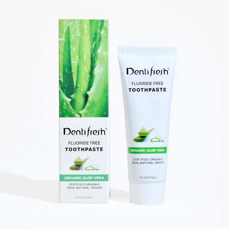 DENTIFRESH แพสต์ฟัน Aloe Vera ที่ได้รับการรับรองจากธรรมชาติ 75 ml สําหรับเด็กผู้ใหญ่