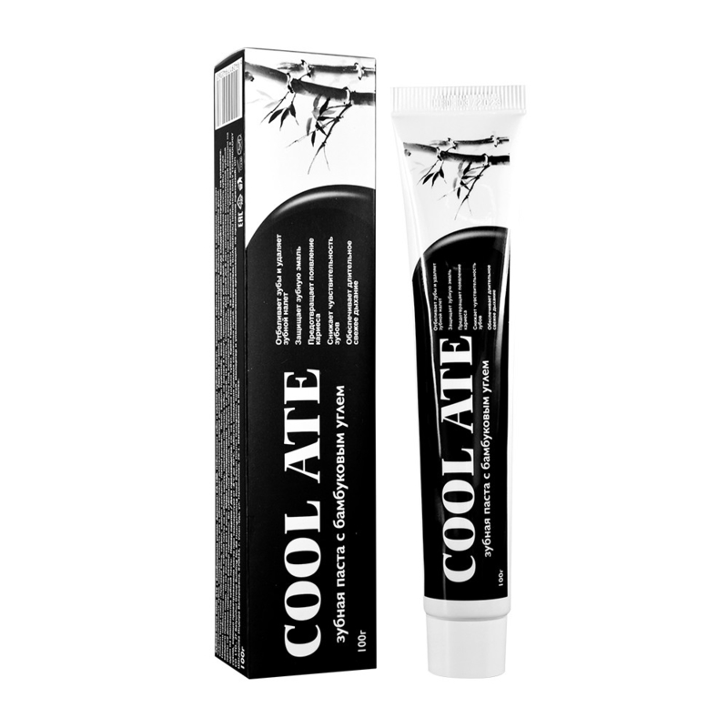 COOL ATE แป้งถ่านหินแป้งฟัน -กําจัดคราบและปกป้องยาง 100 กรัม เสริมฟัน สะอาดและสะอาด