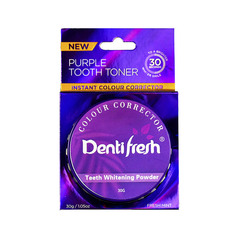 DentiFresh Toner ฟันสีม่วง - สีปรับสีทันที สับฟันขาว 30 กรัม