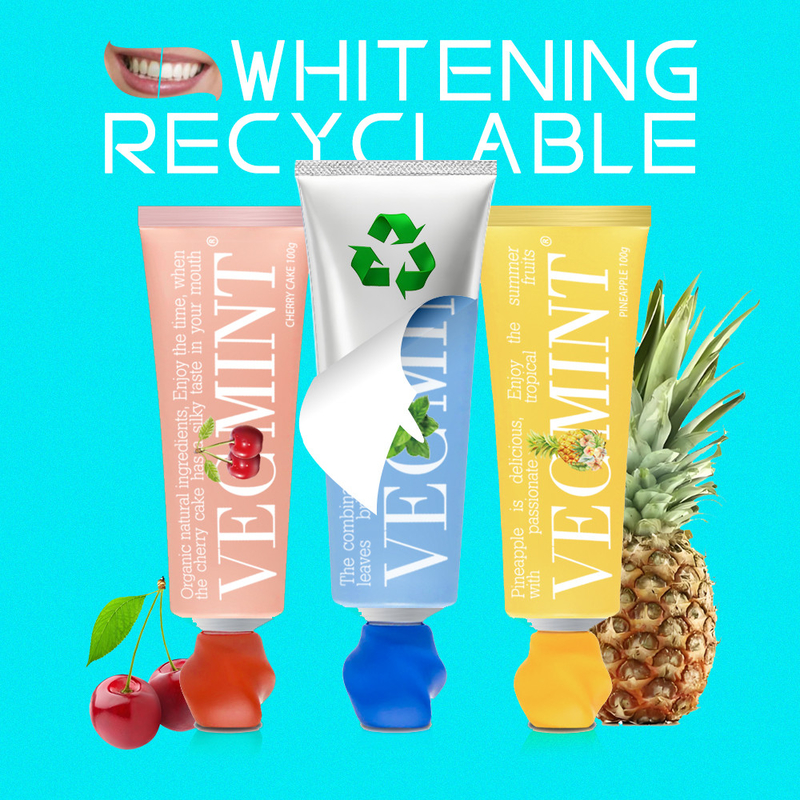 VECMINT เค้กเชอร์รี่ น้ํามันแป้งฟันรสชาติเพื่อความสดชื่นทางปาก - สารธรรมชาติอินทรีย์ 100 กรัม ขายส่งโรงงานขายส่งตามสั่ง