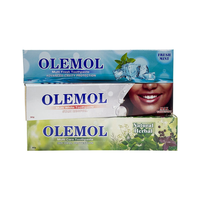 OLEMOL Multi White Toothpaste 90g - สูตรขาวและกําจัดคราบสูงสุดเพื่อให้ฟันขาวและดูแลฟันทุกวันได้อย่างมีประสิทธิภาพ