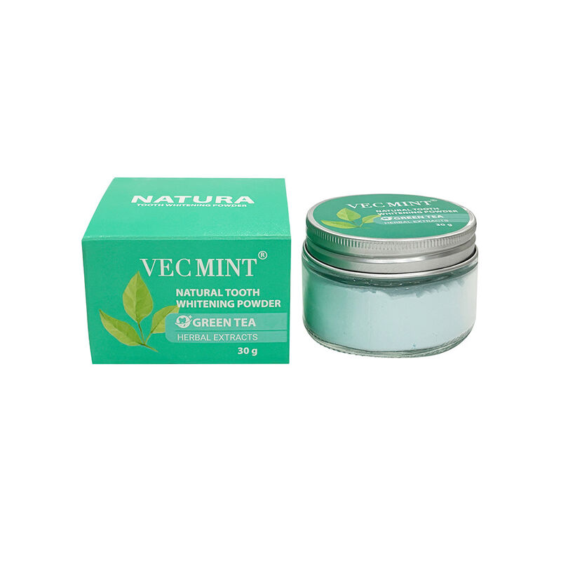 NATURA VECMINT ฝุ่นขาวฟันธรรมชาติ - ชาเขียว สารสกัดจากสมุนไพร การบํารุงปาก ขาวขาว (30 กรัม)