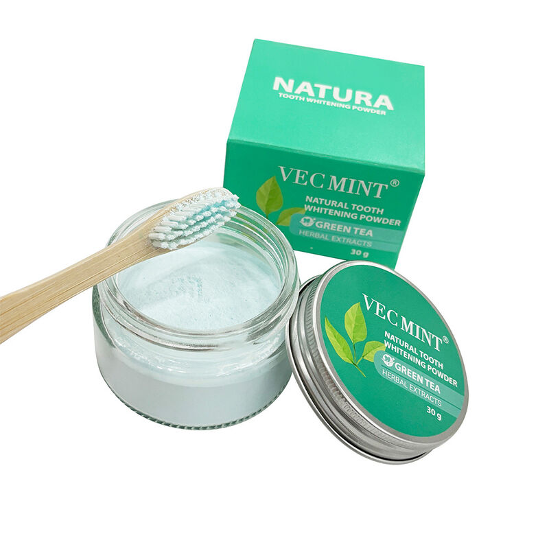 NATURA VECMINT ฝุ่นขาวฟันธรรมชาติ - ชาเขียว สารสกัดจากสมุนไพร การบํารุงปาก ขาวขาว (30 กรัม)