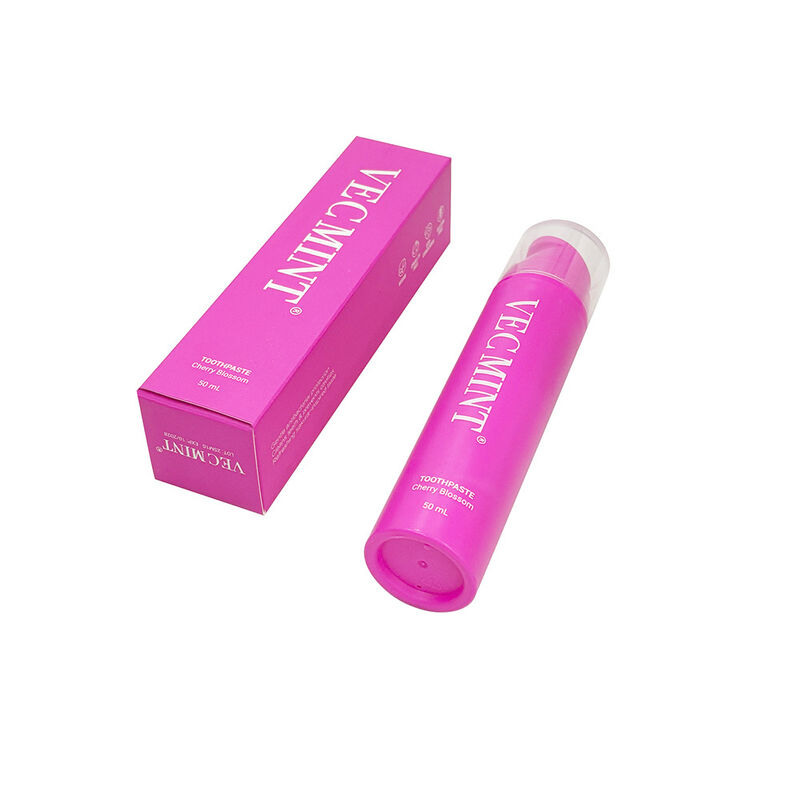 VECMINT Cherry Blossom ยาสีฟัน 50mL - พั๊มกระป๋องออกแบบ ยาสีฟันฟลูอริดฟรีสําหรับฟันอ่อนโยน