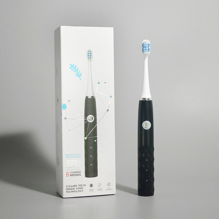 Wholease Long Lasts แปรงสีฟันไฟฟ้าแบบชาร์จไฟได้ IPX7 แบบชาร์จไฟได้พร้อมหัวแปรง 4 หัว