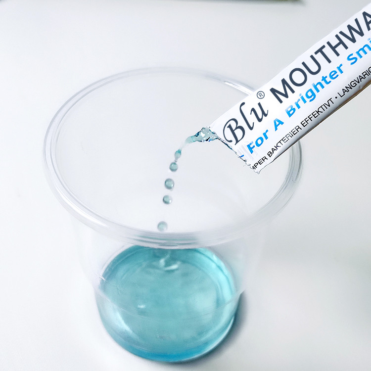 น้ำยาบ้วนปากปราศจากแอลกอฮอล์รสมิ้นท์พร้อมซองถุง 10ml ฉลากส่วนตัว